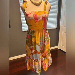 Japna Multicolor Tropical Print Mini Dress. In EUC. Size M
